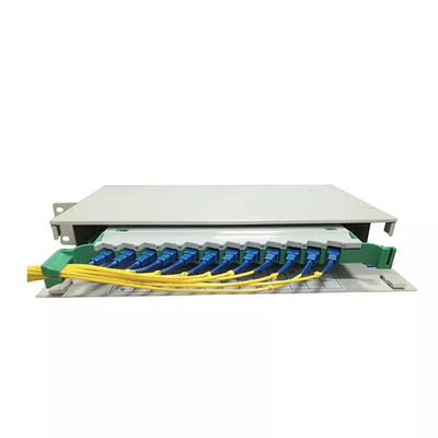 คุณภาพ  1U ODF Patch Panel Rack Mount Distribution Frame 12 Core Fiber Patch Panel SM โรงงาน