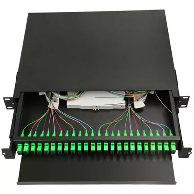 1U 19&quot; 24 Port SC Simplex/LC Duplex Fiber Optic แร็คเมาท์ Enclosure แผงแพทช์ไฟเบอร์-Unload