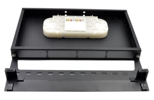 19 &quot;FTTH MPO MTP แผงแพทช์ LC 1U Fiber โมดูลคาสเซ็ท แร็คเมาท์