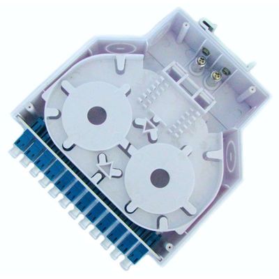 กล่องเทอร์มินัลใยแก้วนำแสงพลาสติก Abs ราง Din 12 อะแดปเตอร์ Lc/Upc Simplex
