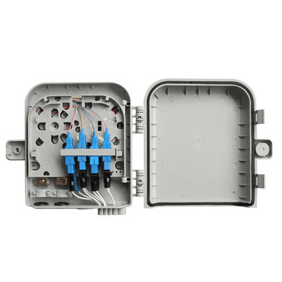 กล่องเทอร์มินอลไฟเบอร์ออปติก 8 คอร์ SM/DX SC/LC/ST/FC สีเทาอ่อน/ดำ IP 66