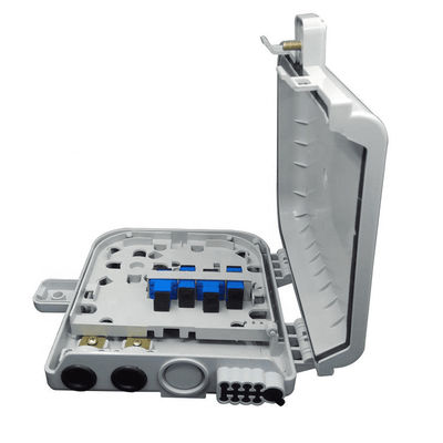 กล่องเทอร์มินอลไฟเบอร์ออปติก 8 คอร์ SM/DX SC/LC/ST/FC สีเทาอ่อน/ดำ IP 66