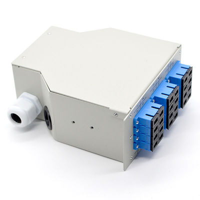 กล่องเลิกจ้างไฟเบอร์ออปติก 24fibers Din-Rail เหล็กรีดเย็น 12 พอร์ต Sc Duplex