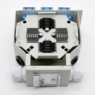 กล่องเลิกจ้างไฟเบอร์ออปติก 24fibers Din-Rail เหล็กรีดเย็น 12 พอร์ต Sc Duplex