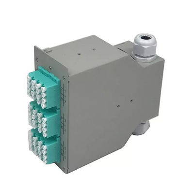 12 พอร์ต LC Quad Adapter 48Core กล่องเทอร์มินัลราง DIN ไฟเบอร์ออปติก