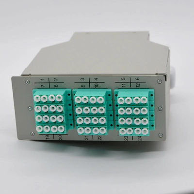 12 พอร์ต LC Quad Adapter 48Core กล่องเทอร์มินัลราง DIN ไฟเบอร์ออปติก