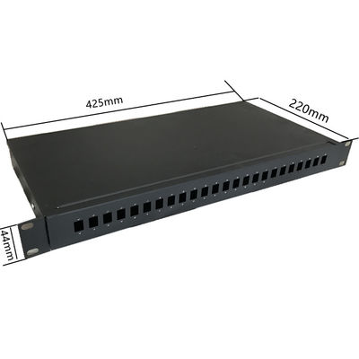 แผงแพทช์ไฟเบอร์ออปติกแบบยึดกับแร็ค 1U 19 "24 พอร์ต ODF SC Simplex Adapter