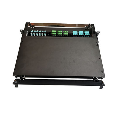 19 &quot;แผงแพทช์ไฟเบอร์ LC MTP MPO 1U กล่องเลิกจ้างไฟเบอร์โลหะ