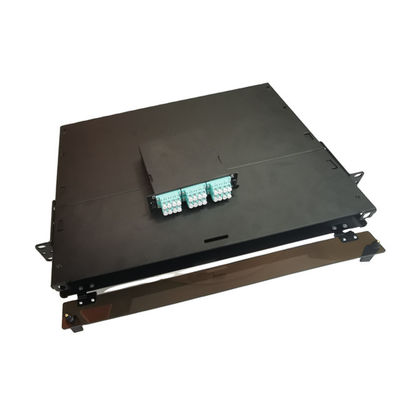 19 &quot;แผงแพทช์ไฟเบอร์ LC MTP MPO 1U กล่องเลิกจ้างไฟเบอร์โลหะ