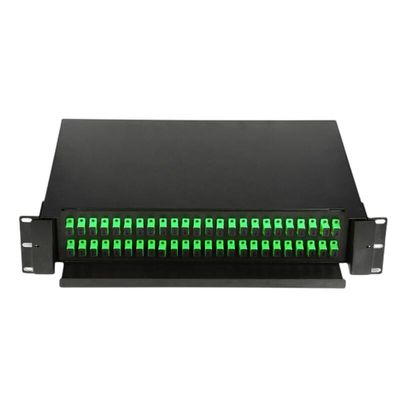 48 พอร์ต 2U Fiber Optic Enclosure SC Simplex / LC Duplex Sliding Patch Panel