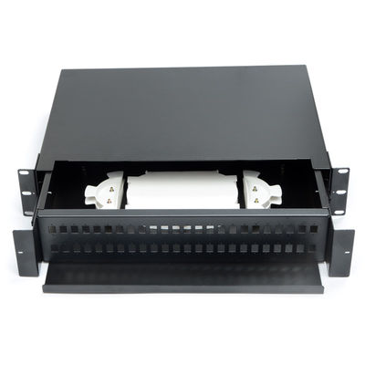 48 พอร์ต 2U Fiber Optic Enclosure SC Simplex / LC Duplex Sliding Patch Panel