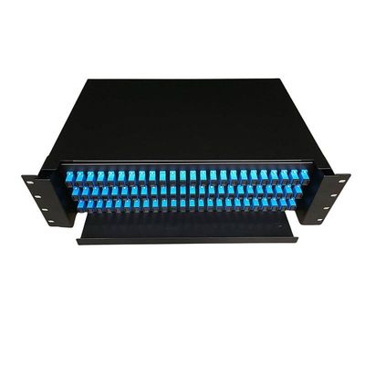 19 นิ้ว 2U แร็คเมาท์ Enclosure ODF 72 Core Fiber Patch Panel ชนิดเลื่อน