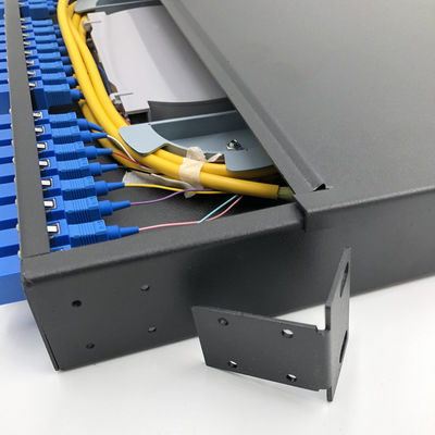 1U แร็คเมาท์ Patch Panel Fiber Optic 19&quot; 24 Core SC LC พร้อมถาดรอง