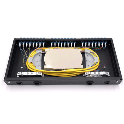 1U แร็คเมาท์ Patch Panel Fiber Optic 19&quot; 24 Core SC LC พร้อมถาดรอง