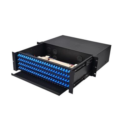 3u 3ru 19" ODF 96 ไฟเบอร์ออปติกแร็คติดตั้งตู้ลิ้นชักชนิดแผงแพทช์