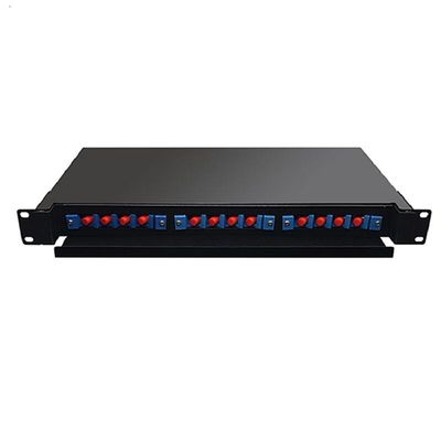 แผงแพทช์ไฟเบอร์ออปติก 19 &quot;24 พอร์ตในอาคาร แร็คเมาท์ 1U ODF 24 Core