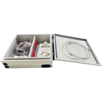 48 Core Wall Mount Fiber Distribution Box อะแดปเตอร์ LCD 48F กันน้ำกลางแจ้ง