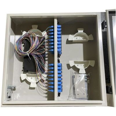48 Core Wall Mount Fiber Distribution Box อะแดปเตอร์ LCD 48F กันน้ำกลางแจ้ง