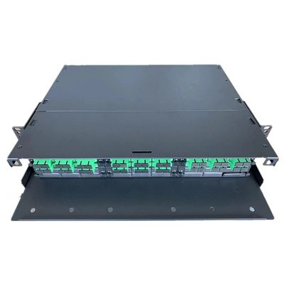 2U MPO MTP แผงแพทช์ APC SC Duplex Fiber Enclosure แร็คเมาท์