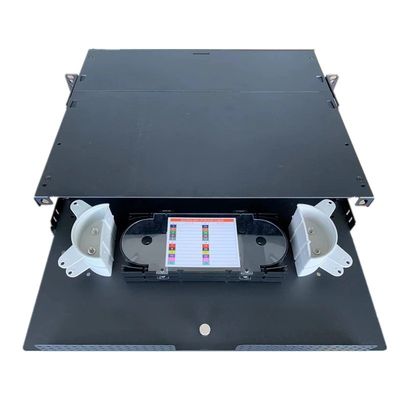 2U MPO MTP แผงแพทช์ APC SC Duplex Fiber Enclosure แร็คเมาท์