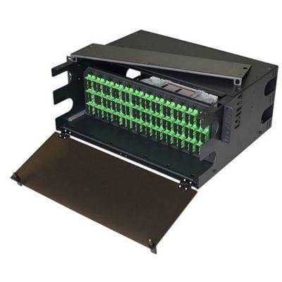 ประกบแผงแพทช์ MPO MTP 144F SC APC 4U แผงแพทช์ไฟเบอร์ 12 อะแดปเตอร์