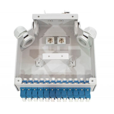 กล่องเทอร์มินัลราง Din ไฟเบอร์ออปติก 24 แกนพร้อม 12 ชิ้น Lc / Apc Duplex Aadapter