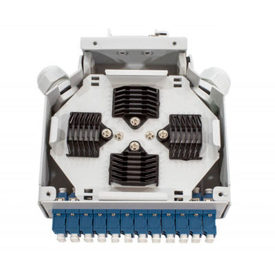 กล่องเทอร์มินัลราง Din ไฟเบอร์ออปติก 24 แกนพร้อม 12 ชิ้น Lc / Apc Duplex Aadapter