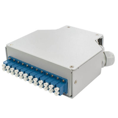 กล่องเทอร์มินัลราง Din ไฟเบอร์ออปติก 24 แกนพร้อม 12 ชิ้น Lc / Apc Duplex Aadapter