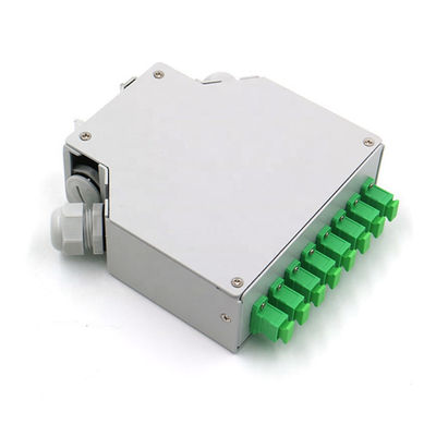 8 Fibers Sc/Apc ไฟเบอร์ออปติก Din Rail Terminal กล่องสีเทาเหล็กแผ่นรีดเย็น