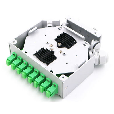 8 Fibers Sc/Apc ไฟเบอร์ออปติก Din Rail Terminal กล่องสีเทาเหล็กแผ่นรีดเย็น