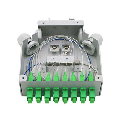 8 Fibers Sc/Apc ไฟเบอร์ออปติก Din Rail Terminal กล่องสีเทาเหล็กแผ่นรีดเย็น