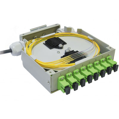 8 Fibers Sc/Apc ไฟเบอร์ออปติก Din Rail Terminal กล่องสีเทาเหล็กแผ่นรีดเย็น