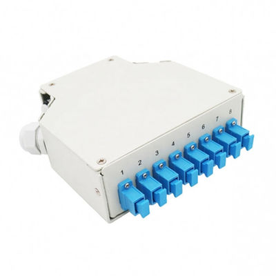 กล่องเทอร์มินัลรางไฟเบอร์ออปติกแบบติดตั้งบนราง Din 8 พอร์ตพร้อมอะแดปเตอร์ Sc / Upc Singemode Pigtails