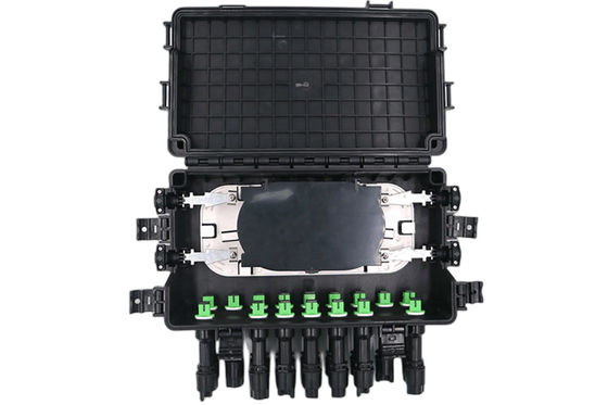 FTTB กล่องต่อสายไฟเบอร์ออปติกกันน้ำ SC IP68 2 IN 2OUT 48Core 16Port