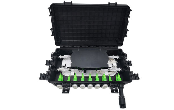 FTTB กล่องต่อสายไฟเบอร์ออปติกกันน้ำ SC IP68 2 IN 2OUT 48Core 16Port