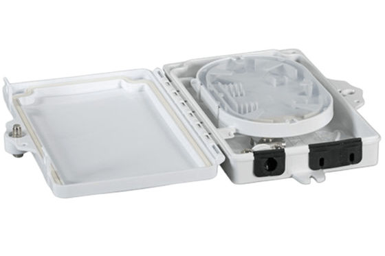กล่องเทอร์มินัลไฟเบอร์ออปติก 2 พอร์ต FTTH ภายนอก / ภายในอาคาร PC วัสดุ ABS สีเทาอ่อน