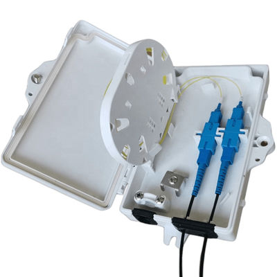กล่องเทอร์มินัลไฟเบอร์ออปติก 2 พอร์ต FTTH ภายนอก / ภายในอาคาร PC วัสดุ ABS สีเทาอ่อน