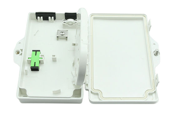 กล่องเทอร์มินัลไฟเบอร์ออปติก 2 พอร์ต FTTH ภายนอก / ภายในอาคาร PC วัสดุ ABS สีเทาอ่อน