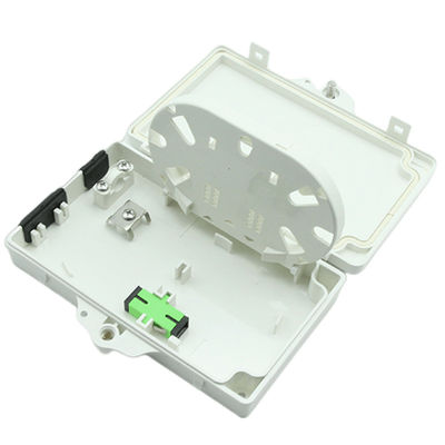 กล่องเทอร์มินัลไฟเบอร์ออปติก 2 พอร์ต FTTH ภายนอก / ภายในอาคาร PC วัสดุ ABS สีเทาอ่อน