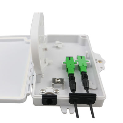 กล่องเทอร์มินัลไฟเบอร์ออปติก 2 พอร์ต FTTH ภายนอก / ภายในอาคาร PC วัสดุ ABS สีเทาอ่อน