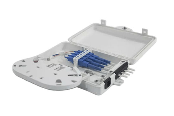 กล่องเทอร์มินัลไฟเบอร์ออปติก 4 พอร์ต SC Simplex SM สายสีขาวกันน้ำ IP-66