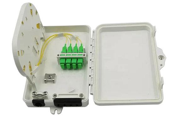 กล่องเทอร์มินัลไฟเบอร์ออปติก 4 พอร์ต SC Simplex SM สายสีขาวกันน้ำ IP-66