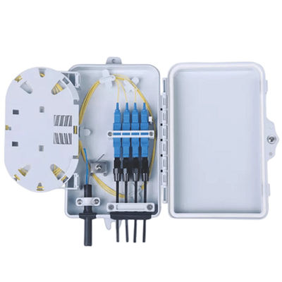 กล่องเทอร์มินัลไฟเบอร์ออปติก 4 พอร์ต SC Simplex SM สายสีขาวกันน้ำ IP-66