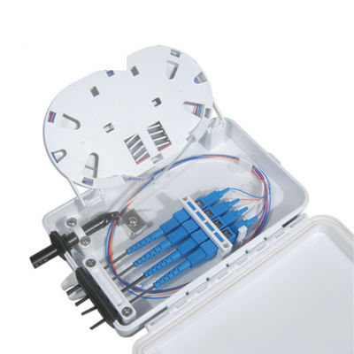 กล่องเทอร์มินัลไฟเบอร์ออปติก 4 พอร์ต SC Simplex SM สายสีขาวกันน้ำ IP-66