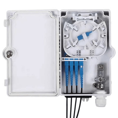 กล่องเทอร์มินัลไฟเบอร์ออปติก 4 พอร์ต SC UPC SX SM สีขาว IP66 สำหรับโทรคมนาคม