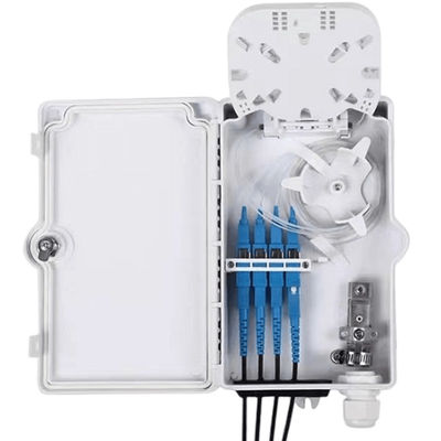 กล่องเทอร์มินัลไฟเบอร์ออปติก 4 พอร์ต SC UPC SX SM สีขาว IP66 สำหรับโทรคมนาคม