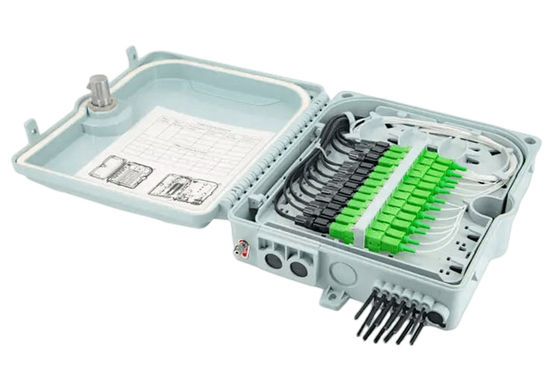 กล่องเทอร์มินอลไฟเบอร์ออปติก 12 พอร์ต SC/LC/ST/FC IP-66 UPC/APC สีเทาอ่อน FTTH