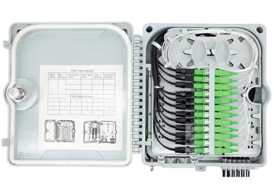 กล่องเทอร์มินอลไฟเบอร์ออปติก 12 พอร์ต SC/LC/ST/FC IP-66 UPC/APC สีเทาอ่อน FTTH