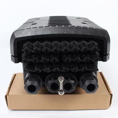 กล่องปิดข้อต่อไฟเบอร์ออปติกสีดำกันน้ำ FTTH Joint Box 2 Inlet 24 Out
