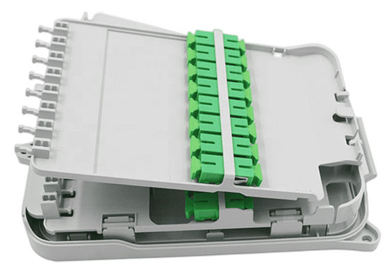 16Core Splitter กล่องกระจาย FTTH UPC / APC Wall Mount สีเทาอ่อน